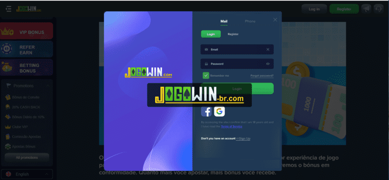 Cashback do cassino Jogowin